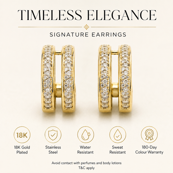 Earrings Gold-Tone Spiral Shell Pattern Earrings - House of Viya