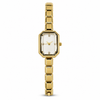 Watches Gold-Tone Rectangular Dial Brick Link Bracelet Watch for Women