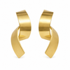 Earrings Gold-Tone Interlocking Oval Stone Earrings
