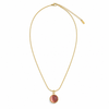 Chain 18K Gold-Plated Fine Snake Chain with Peach Round Pendant