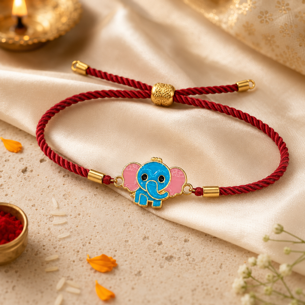 Rakhi Elephant Motif Charm Kids Character Rakhi