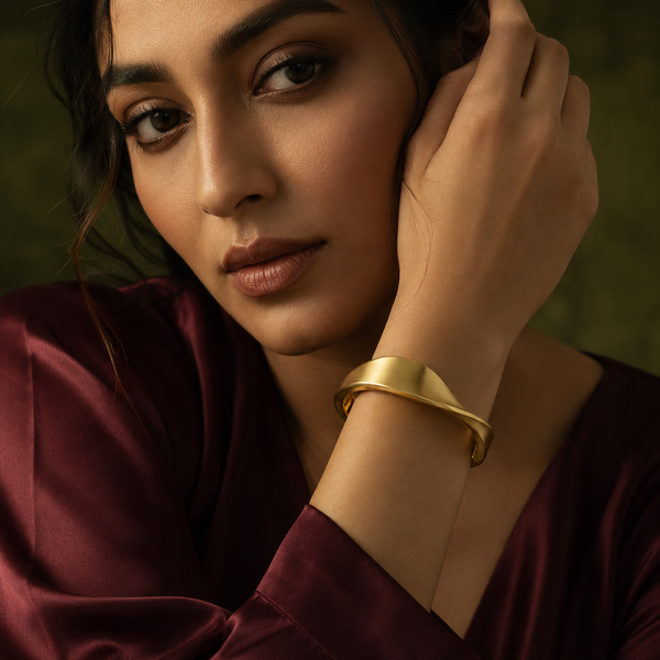 Kadas Gold-Tone Polished Openable Cuff Kada