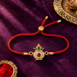 Rakhi Stone-Studded Kalash Motif Religious Traditional Rakhi