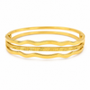 Kadas Gold-Tone Triple-Layer Wavy Engraved Kada Bangle for Women