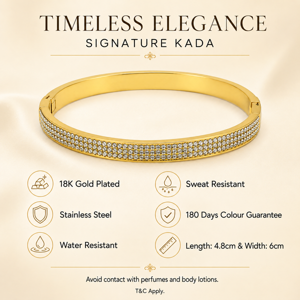 Kadas Gold-Tone Textured Finish Slim Kada for Women - House of Viya