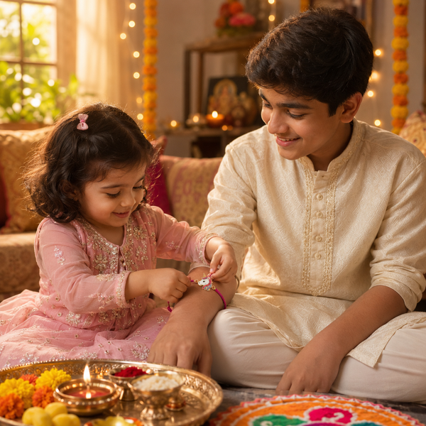 Rakhi Stone-Studded Unicorn Motif Kids Character Rakhi