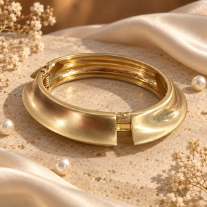 Kadas Gold-Tone Metallic Broad Kada