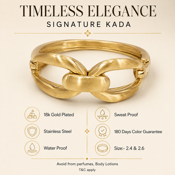 Kadas Gold-Tone Deluxe Broad Kada