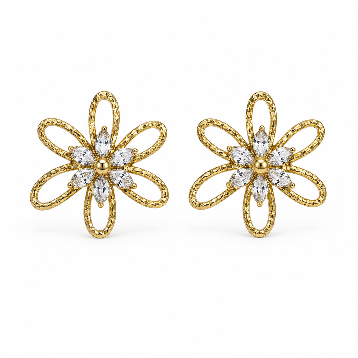 Earrings Gold-Tone Sapphire Geometric Drop Earrings