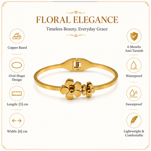 Gold Honeycomb Diamond Oval Kada for Women | Hexagonal Stone Pattern Stainless Steel Ladies Bangle | Geometric Design Jewellery