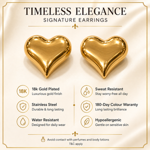 Earrings Gold-Tone Puffy Heart Stud Earrings