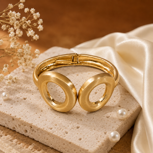 Kadas Gold-Tone Contemporary Broad Kada