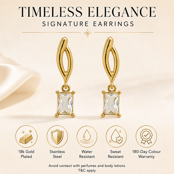 Earrings Gold-Tone Crystal Heart Cluster Earrings - House of Viya