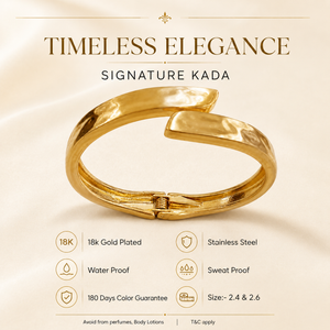 Kadas Gold-Tone Twisted Broad Kada - House of Viya