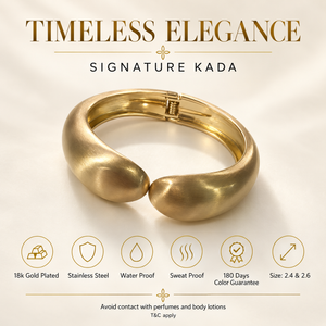 Kadas Gold-Tone Embossed Broad Kada