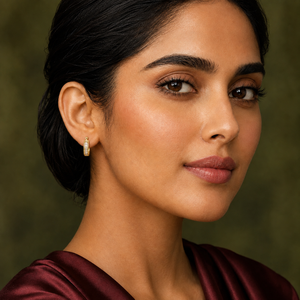 Earrings Gold-Tone Triple Stone Cluster Earrings - House of Viya