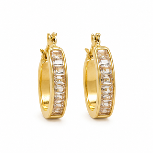 Earrings Gold-Tone Triple Stone Cluster Earrings - House of Viya