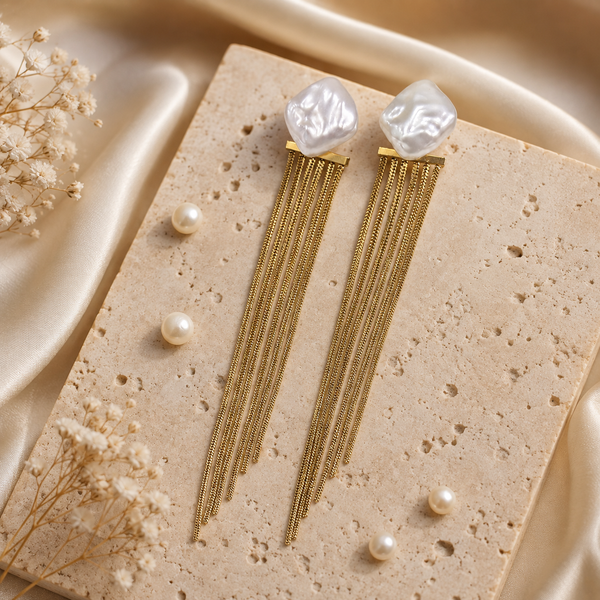 Earrings Gold-Tone Oval Frame Stone Hoop Earrings - House of Viya