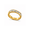 Rings Dual-Tone Polished White Stone Layered Ring