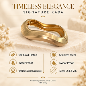 Kadas Gold-Tone Smooth Broad Kada