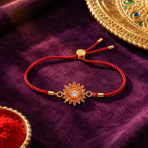 Rakhi Stone-Studded Sun Chakra Motif Design Rakhi