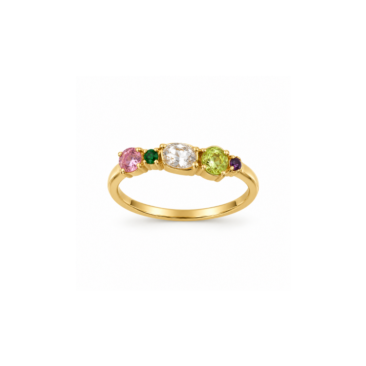 Rings Dual-Tone Polished White Stone Cocktail Ring