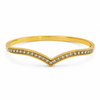 Kadas Gold-Tone Crystal-Studded Chevron Design Slim Kada for Women