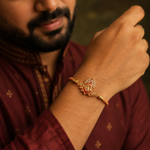 Rakhi Stone-Studded Hanuman Motif Religious Traditional Rakhi