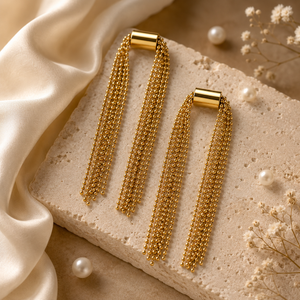 Earrings Gold-Tone Marquise Crystal Elongated Earrings - House of Viya