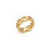 Anti tranish Gold plated Brick link Ring for adults - 1PC