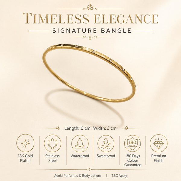 Kadas Gold-Tone Vertical Grooved Textured Kada Bangle for Women - House of Viya