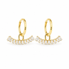 Earrings Gold-Tone Starburst Crown Crystal Drop Earrings