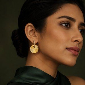 Earrings Gold-Tone Plus Sign Shaped Stone Earrings - House of Viya