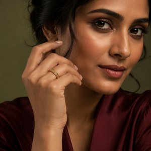 Anti tranish Gold plated Square with CZ stone Rings for adults - 1PC