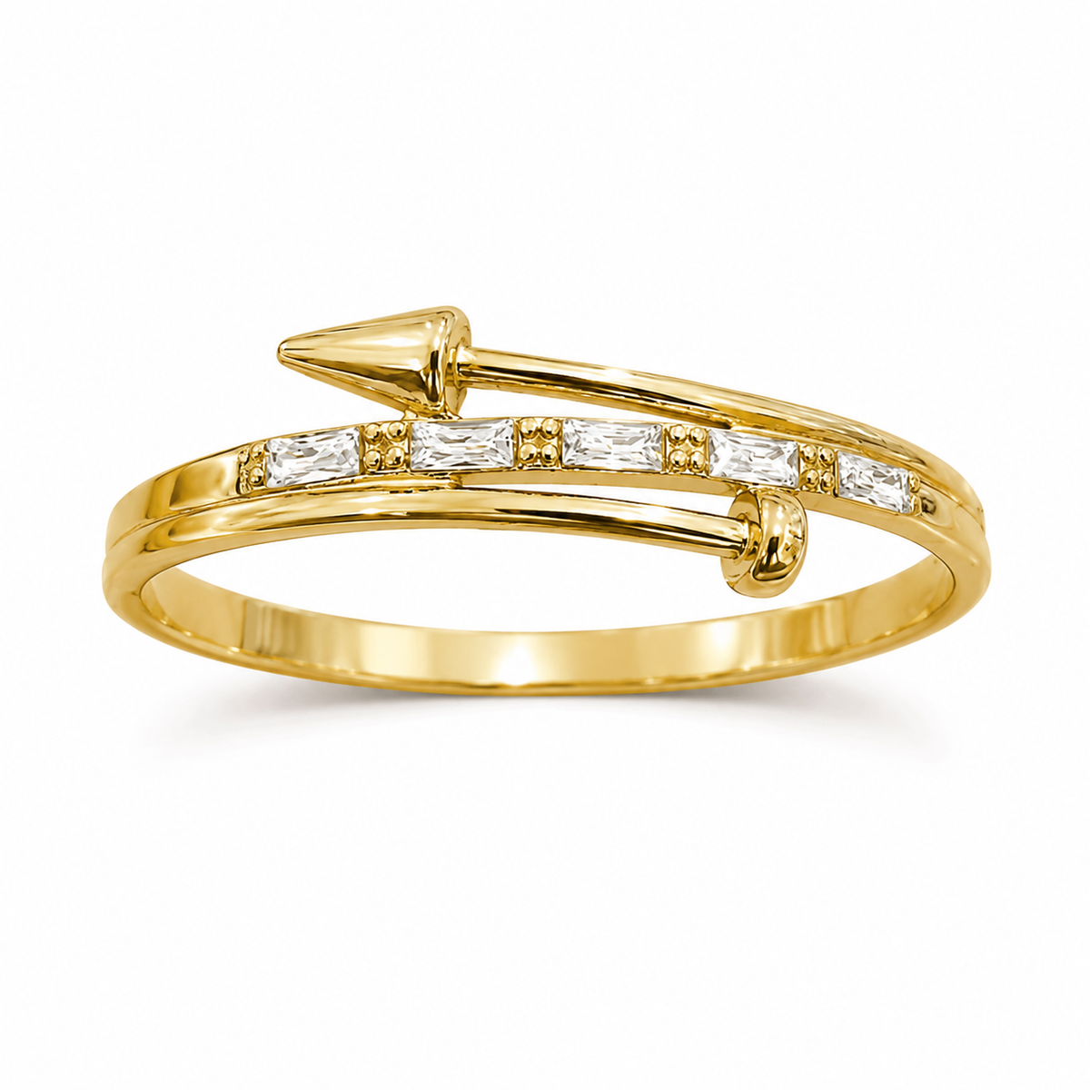 Kadas Gold-Tone Blue Stone-Studded Wrap-Style Slim Kada for Women