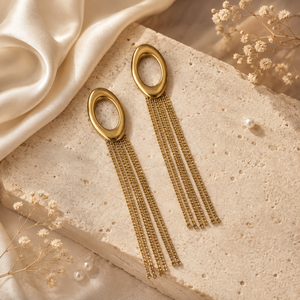 Earrings Gold-Tone Pear-Shaped Crystal Dangle Earrings - House of Viya