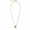 Chain 18K Gold-Plated Slim Chain with Polished Puffy Heart Pendant