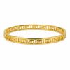 Kadas Gold-Tone Designer Kada with Engraved Geometric Pattern for Women