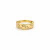 Anti tranish Gold plated Imperial curve with CZ stone Rings for adults - 1PC