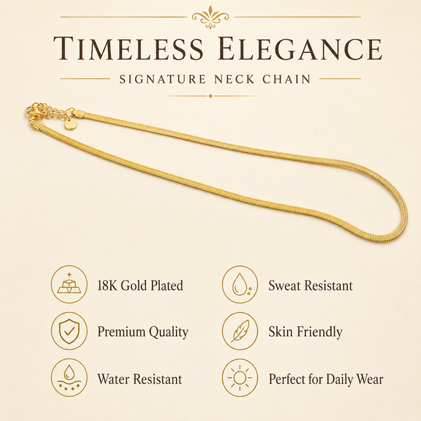 Chains Minimal Gold-Tone Snake Chain for Daily Wear