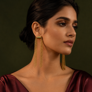 Earrings Gold-Tone Marquise Crystal Elongated Earrings - House of Viya
