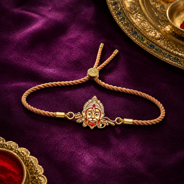 Rakhi Stone-Studded Hanuman Motif Religious Traditional Rakhi