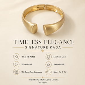 Kadas Gold-Tone Modern Broad Kada
