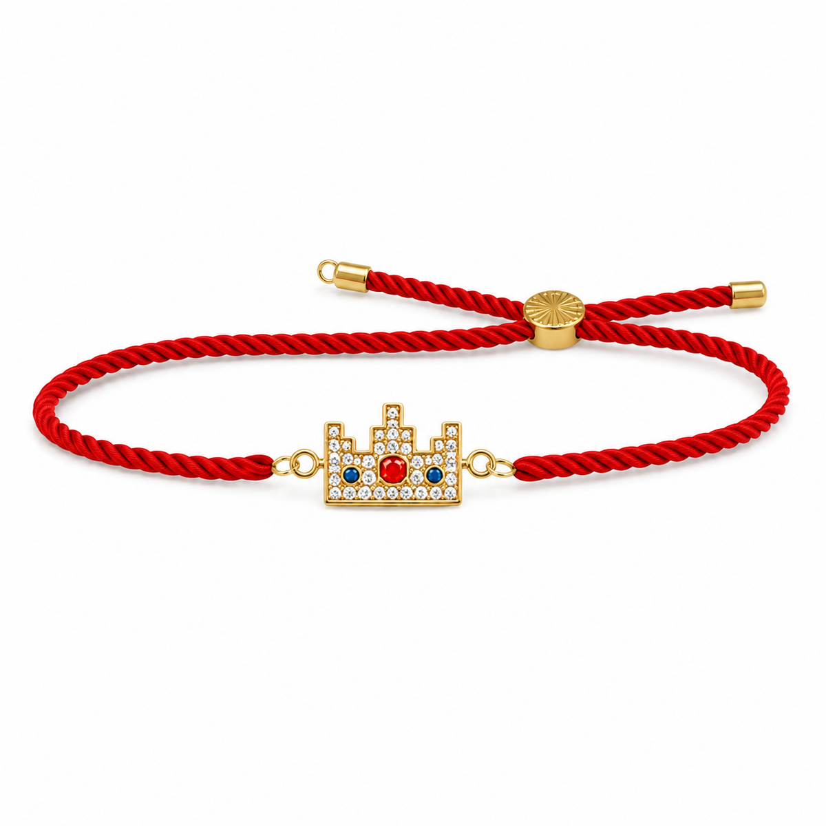Rakhi Stone-Studded Pixel Crown Motif Charm Rakhi