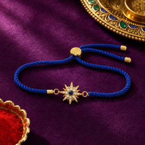 Rakhi Stone-Studded Starburst Motif Charm Rakhi