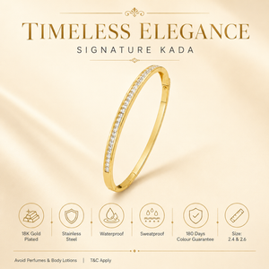 Kada Gold-Tone Minimalist Polished Smooth Bangle