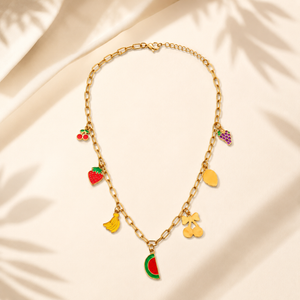Anti tranish Gold plated 160 No. Chain Link with watermelon hanging chain for adults - 1 Pc