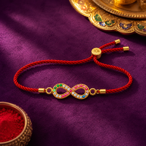 Rakhi Stone-Studded Infinity Motif Charm Design Rakhi