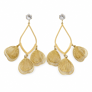 Earrings Gold-Tone Diamond Frame Crystal Earrings - House of Viya