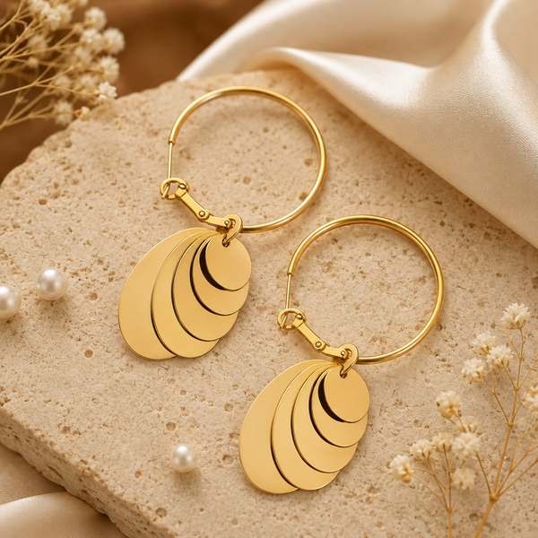 Earrings Gold-Tone Cascading Stone Drop Earrings - House of Viya
